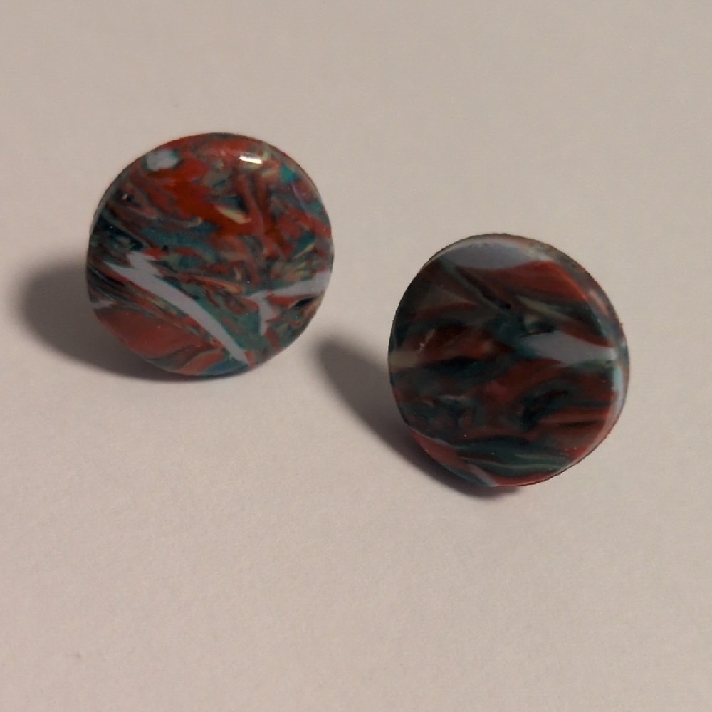 Abstract Multicolor Stud Earrings